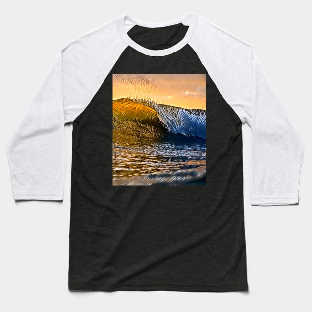 Ocean waves Baseball T-Shirt by evokearo